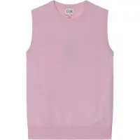 GOBI Cashmere Strikvest 'Women's Timeless Cashmere Crewneck Vest' pink