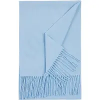 GOBI Cashmere Sjal 'Unisex Cashmere Fringed Scarf' lyseblå