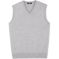 GOBI Cashmere Vest 'Men's Essential V-Neck Cashmere Vest' røggrå