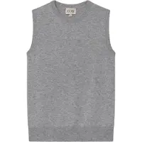 GOBI Cashmere Strikvest 'Women's Timeless Cashmere Crewneck Vest' grå-meleret