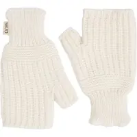 GOBI Cashmere Korte fingerhandsker 'Rib-Knit Cashmere Gloves' hvid