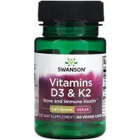 Swanson Health , Vitaminer D3 & K2, 60 Veggie Caps