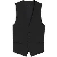 BOSS Slim-fit vest i ny uld med logomønster