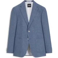 BOSS Slim fit blazer i ny uldblanding med mønster