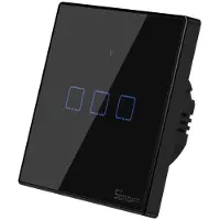 Sonoff T3EU3C-TX 3 kanalų sieninis jungiklis 230VAC juodas