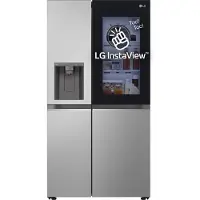 LG InstaView GSGV81PYLL, Fritstående, Amerikansk dør, Sølv, 2 dør(e), Prime Silver, Berøring