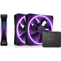 NZXT F120 RGB DUO 3-pack & RGB Controller - Black - Kabinet køler - 120mm - Sort med RGB LED lys - 29 dBA