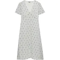 Superdry Superdrytil kvinder. W8012077A Beige Print Midi Tea-kjole (XXS), Casual, Viscose, Korte ærmer