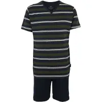 Ceceba Pyjamas kort navy / grøn / hvid