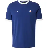 BOSS T-shirt med landeflag og logo i bomuld med stræk