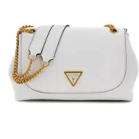 GUESS Skuldertaske 'Sac Bandoulière James Girlfriend Sat White' hvid
