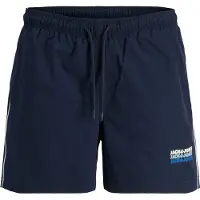 Jack & Jones Badeshorts 'JPSTMAUI SUNRISE' navy / lyseblå / hvid