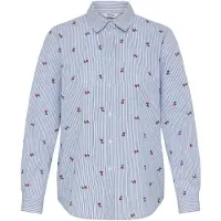 B.young Bluse lyseblå / mørkegrøn / merlot