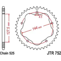 JT Sprockets Jtr75245 Bagtandhjul