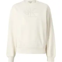 Calvin Klein Jeans Sweatshirt 'Textured Embroidery' hvid / offwhite