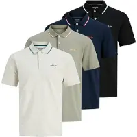 Jack & Jones Bluser & t-shirts 'JJBLAZE' mørkeblå / lysegrå / lysegrøn / sort