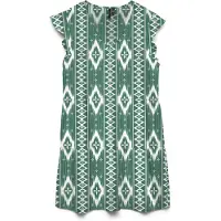 Vero Moda Sommerkjole 'VMMYMILO' mørkegrøn / hvid