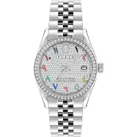 Philipp Plein Watches Analogt ur mørkebrun / grå / brandrød / sølv