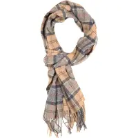Barbour Tartan Tørklæde Lammeuld Beige Flerfarvet