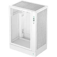 DeepCool CH170 Plus WH - Mid tower - micro ATX - sidepanel med vindue (hærdet glas) - ingen strømforsyning (ATX / SFX / SFX-L) - hvid - USB/Lyd