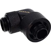 Alphacool Eiszapfen Connector Series 90° Socket 16/10mm - Flydende kølesystems kompresseion vinklet fitting - dyb sort