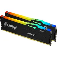 Kingston FURY Beast RGB - DDR5 - sæt - 64 GB: 2 x 32 GB - DIMM 288-PIN - 5600 MT/s / PC5-44800 - CL36 - 1,25 V - ikke bufferet - on-die ECC
