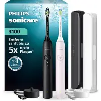 Philips Sonicare 3100 series 3100 HX4072/42 Genopladelig tandbørste, Voksen, Sonisk tandbørste, Daglig pleje, 31000 Omdrejninger pr. minut, Sort, Lyserød, 2 min, 4 x 30 sek.