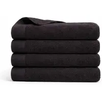 ByBorg Bomulds håndklæde - 100% bomuld - Badelagen 100x150 cm - Valmue - Sort