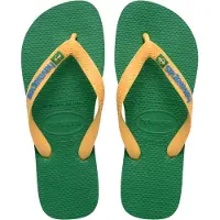 Havaianas - Sandaler og klipklappere - Brasil Logo Green/Yellow til Unisex - Størrelse 39 - 40 - Grøn
