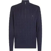 Tommy Hilfiger Half Zip Pullover Cable Navy Blå Mørkeblå måle