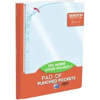 Oxford Quick In-plastiklomme blok - med 60 sider A4 transparent