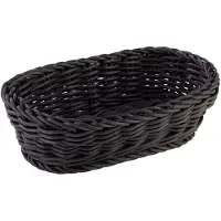 Multi Brødkurv 19x12x6 cm Oval Kraftig flet PP Sort,stk