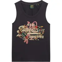 Superdry Superdrytil kvinder. W6012090A T-shirt Tokyo Vintage mørkegrå (36), Casual, Bomuld, Uden ærmer/stropper
