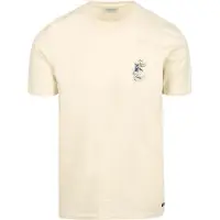 No-excess T-shirt Slub Placed Prints Ecru Beige Off-white måle