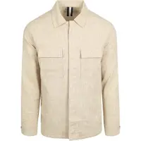 Profuomo Overhirt i Linnedblanding Beige måle