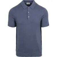 Suitable Heavy Strikkede Polo Raw Deni Blå åle