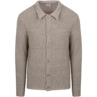 Suitable Cardigan Boiled Wool Brun Taupe måle