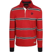 Superdry Superdrytil mænd. M1110479A Polo Vintage Athletic Stripe Rugby rød (L), Casual, Bomuld, Lange ærmer