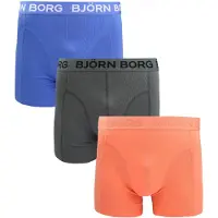Björn Borg Boxershorts 3-pak Ferfarvet Bå Sort Orange måe