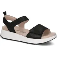 Caprice Sandal, black, made of Leather without heel, Size 37