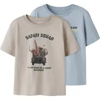 Name it T-shirt - 2-pak - NmmVoto -Chateau Gray/Blue Frog - - 2 år (92) - T-Shirt