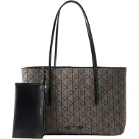 Calvin Klein Shopper 'Emblem Tote With' brun / sort