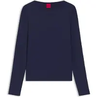 HUGO Trøje i jersey med stræk og stablet logoprint