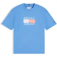 Tommy Hilfiger Shirts 'Flag Graffiti' blå / melon / hvid