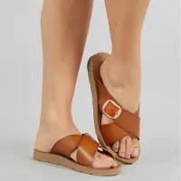 Brave Soul Dame Krydsrem Sandaler Tan