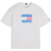 Tommy Hilfiger Shirts 'Flag Graffiti' blå / orange / hvid