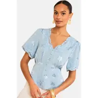 Love & roses Bluse lyseblå