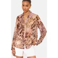 Lipsy Bluse brun / lysebrun / lilla