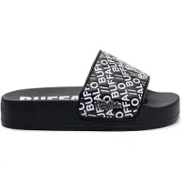 Buffalo Pantoletter 'Playa' sort / hvid