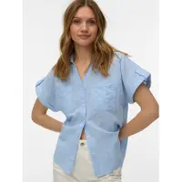 Vero Moda Bluse 'VMThilde' lyseblå / hvid